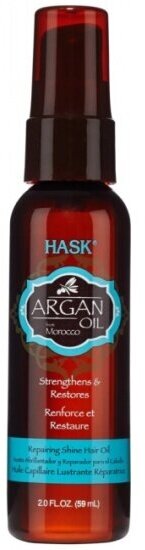 Масло для восстановления и придания блеска волосам Hask с экстрактом арганы, 59 мл