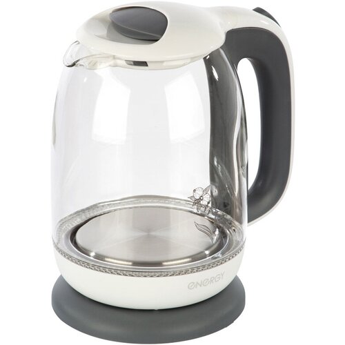 Чайник ENERGY E-281 17л стекло пластик цвет бело-серый 203600₽