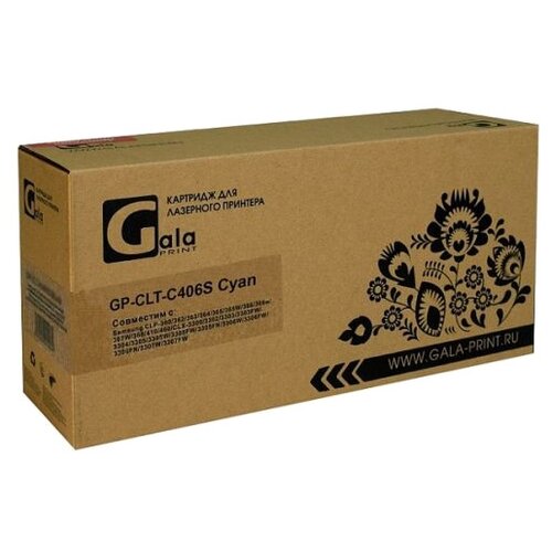 Картридж GalaPrint CLT-C406S, 1000 стр, голубой чип samsung clp 360 362 363 364 365 367 368 clx 3300 3302 3303 3304 3305 сlt 406s bk black 1 5k elp