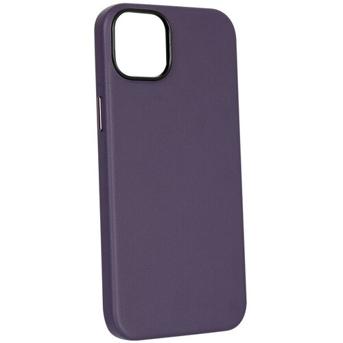 Чехол для iPhone 14 Plus Кожаный (Leather Co)-Фиолетовый