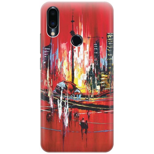 фото Cиликоновый чехол на meizu note 9 / мейзу ноут 9 с принтом "акварельный город" gosso