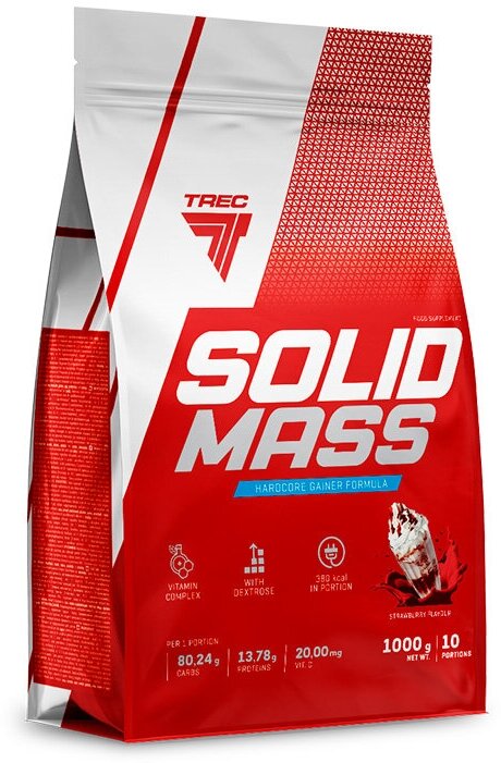 Trec Nutrition Solid Mass, 1000 г, вкус: клубника