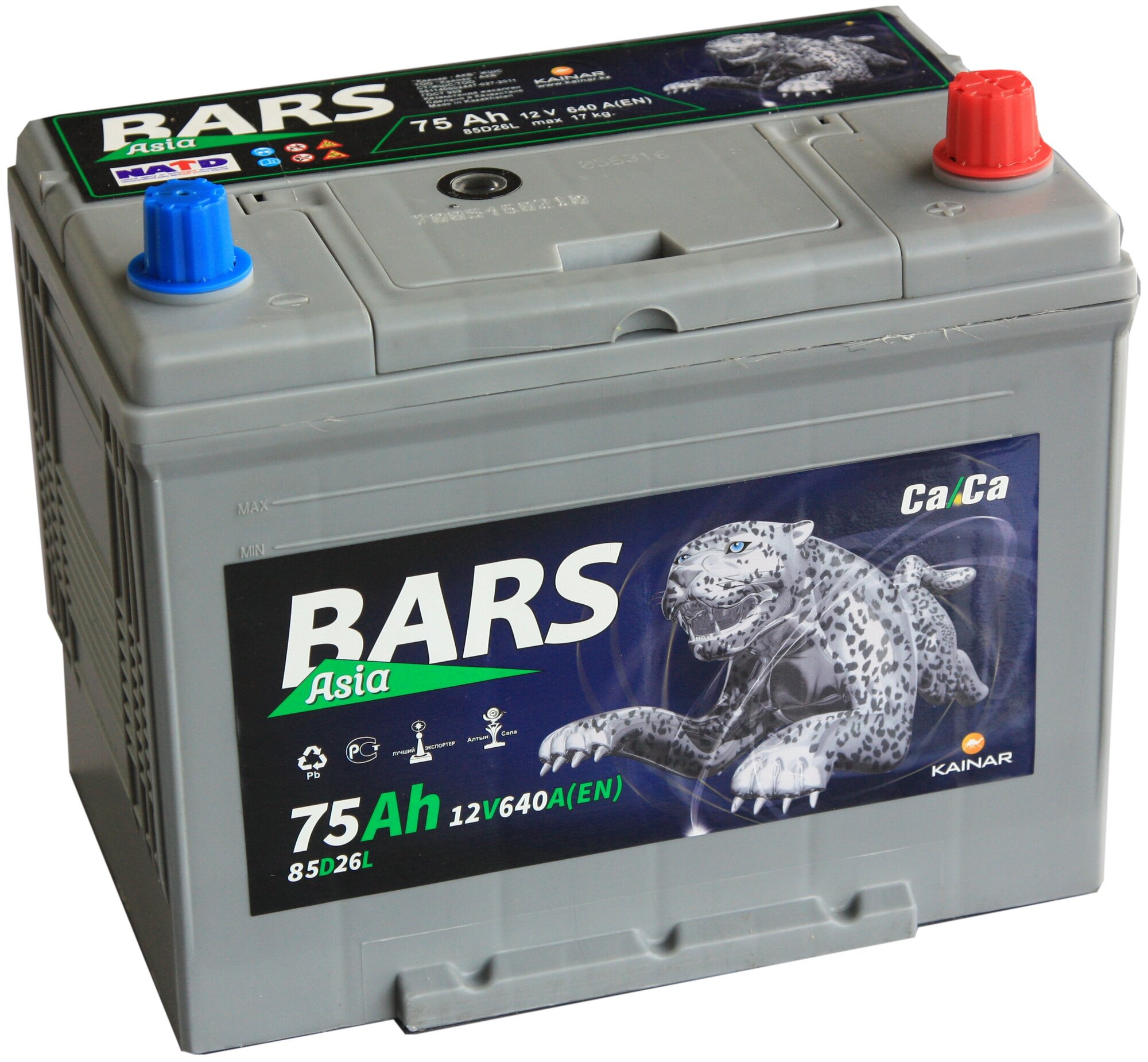 Аккумулятор BARS ASIA 75 A/h 640А о.п. (85D26L)