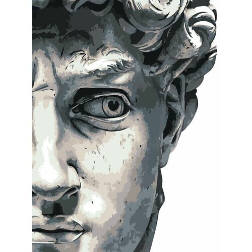 Картина по номерам Античные статуи: Давид 2, Раскраска 40x50 см, Античность картина по номерам античные статуи давид в респираторе раскраска 40x60 см античность