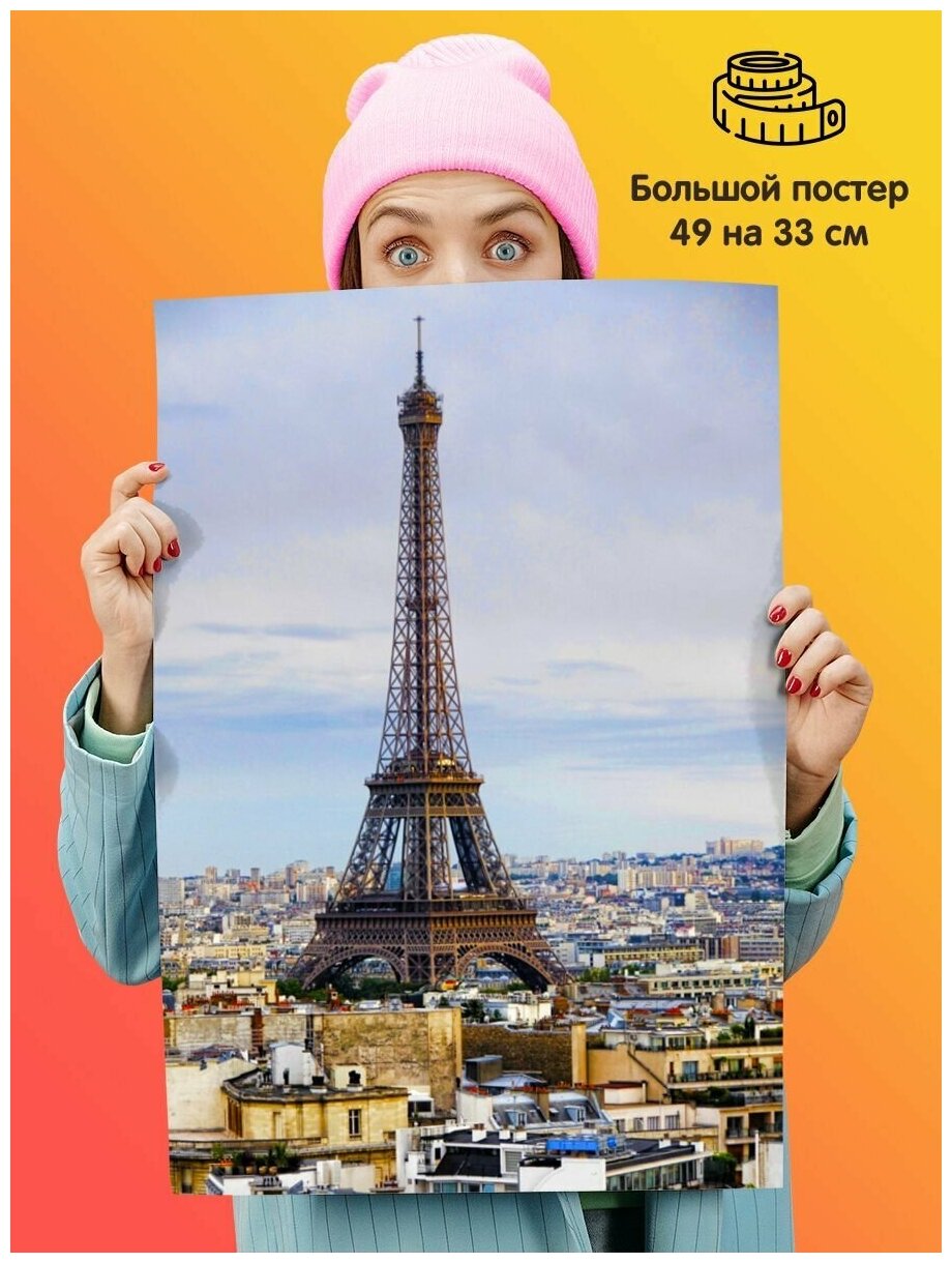 Постер плакат Paris Париж Эйфелева башня