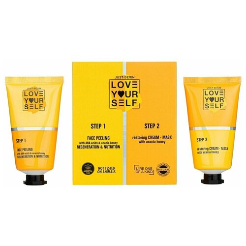 Набор косметический Love Yourslef (Пилинг с AHA-кислотами и медом акации + Крем-маска Мед акации)