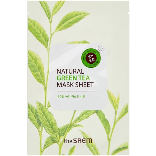 The Saem Natural Green Tea Mask Sheet 21 мл Маска тканевая с экстрактом зеленого чая