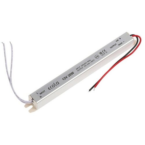 Узкий блок питания Ecola для светодиодной ленты 12 В 20 Вт IP20 461₽