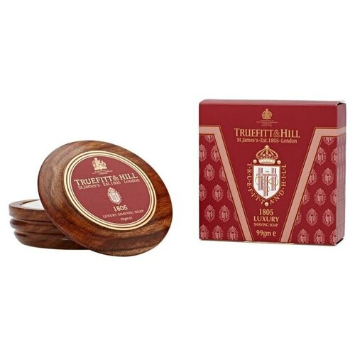 мыло твердое для бритья pearl shaving мыло для бритья the artisan shaving soap Мыло для бритья 1805 в деревянной чаше Truefitt & Hill, 99 г