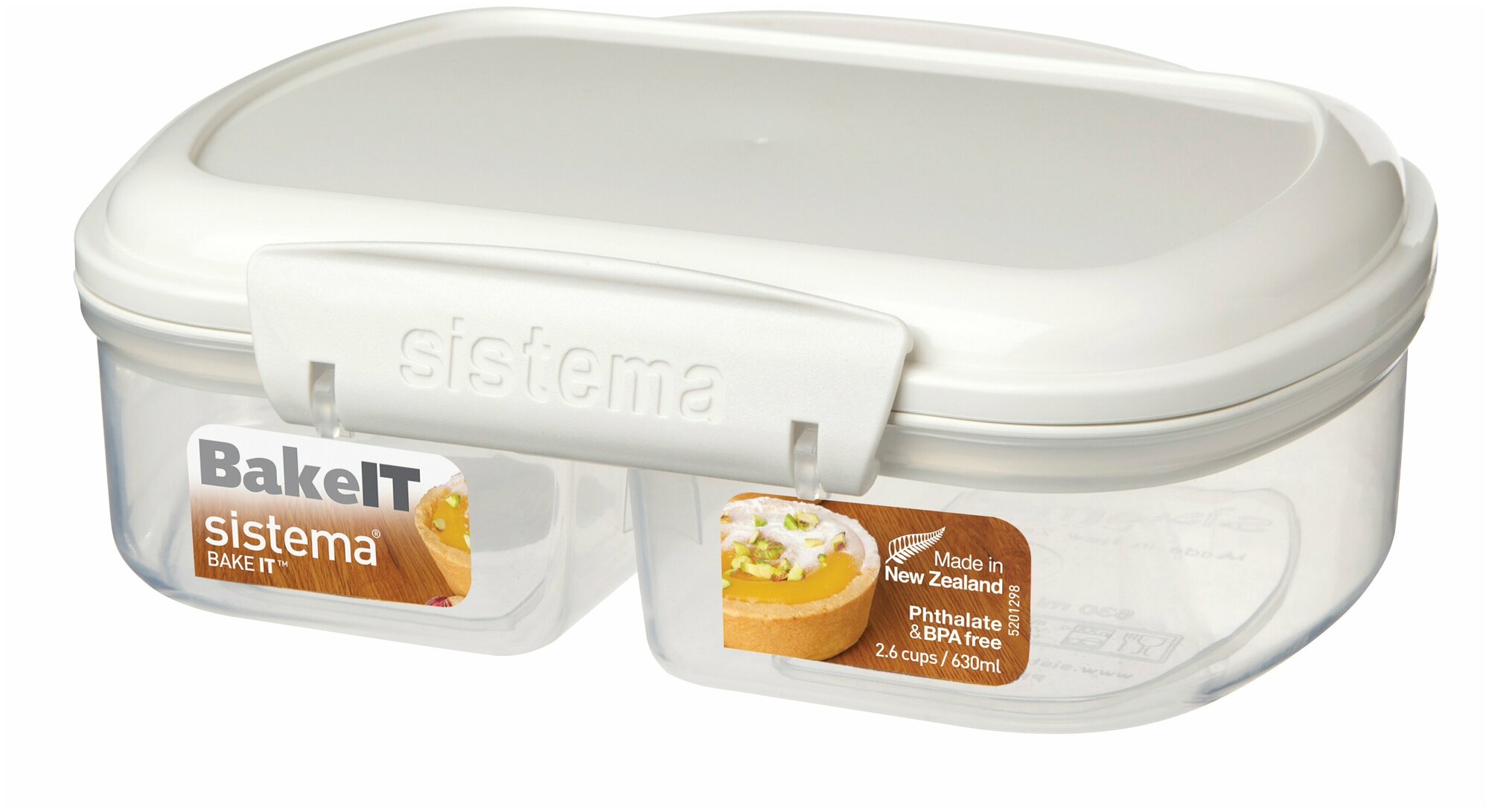 Sistema Контейнер двойной Bake IT (630 мл), 17.6х13.2х6 см, белый 1210 Sistema