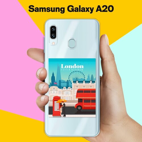 матовый силиконовый чехол белый показывает язык на samsung galaxy a20 самсунг галакси а20 Силиконовый чехол London на Samsung Galaxy A20