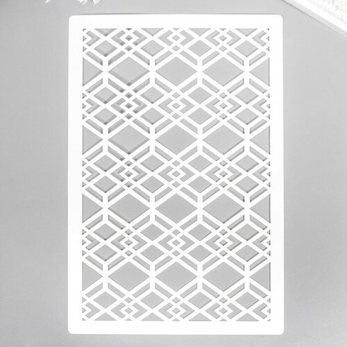 фото Трафарет декоративный sima-land "геометрический рисунок" цвет белый, пластик, 24х16 см (7883293) сима-ленд