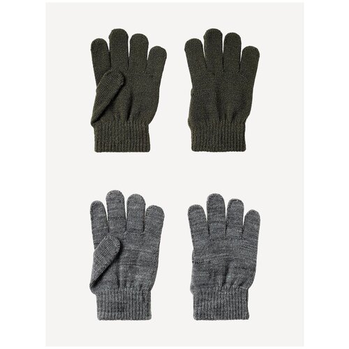 фото Name it, перчатки для мальчика (2шт в наборе), цвет: темно-оливковый, размер: one size