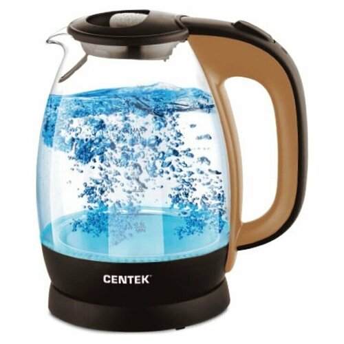 Чайник Centek CT-0056 стекло бежевыйкофе 17л 2200Вт LED-подсветка боросиликатное стекло 239200₽