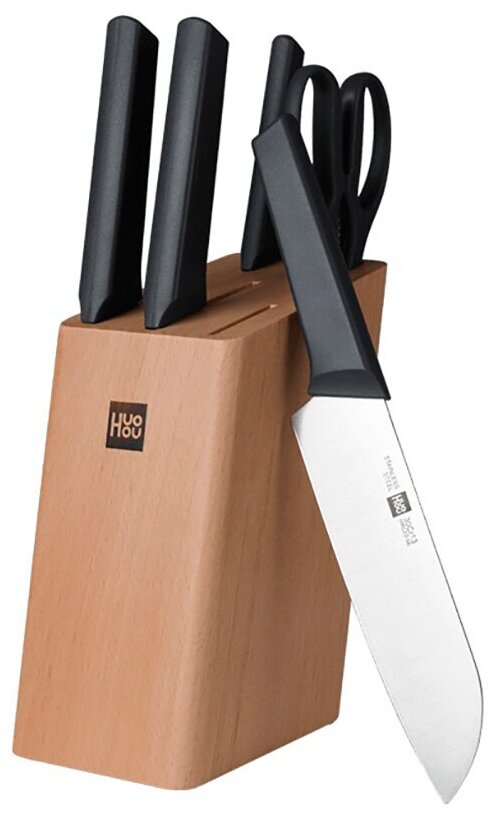 Набор Xiaomi Fire kitchen 4 ножа ножницы и подставка