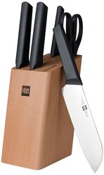 Набор Xiaomi Fire kitchen, 4 ножа, ножницы и подставка