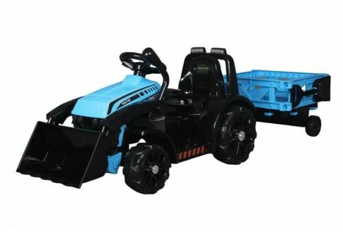 Детский электромобиль трактор с прицепом и ковшом (пульт 2.4G) - ZP1001C-Blue