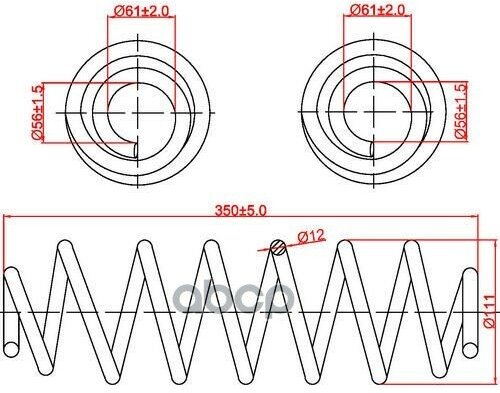 Пружина Задней Подвески Skoda Octavia, Vw Golf Plus, Jetta, Passat B6, L360-D111-T12 Zikmar арт. Z48019R