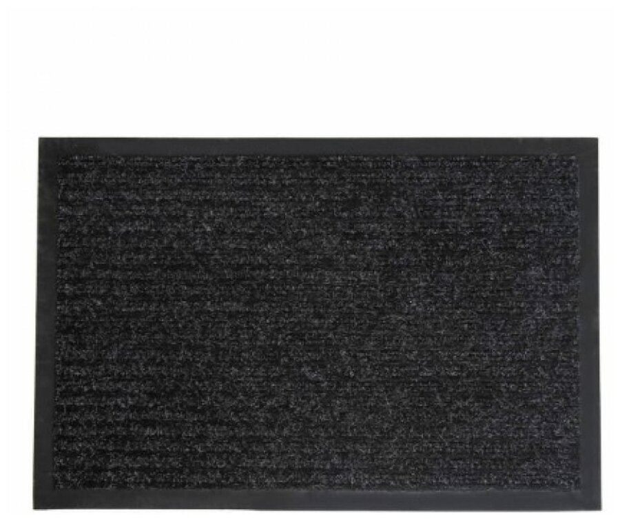 Коврик влаговпитывающий придверный с окантовкой Доляна «Стандарт», 40×60 см, цвет чёрный - фотография № 1