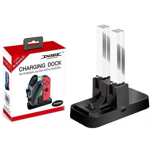 фото Зарядная станция для 4-х контроллеров joy-con и pro контроллера n-s tns-879 dobe