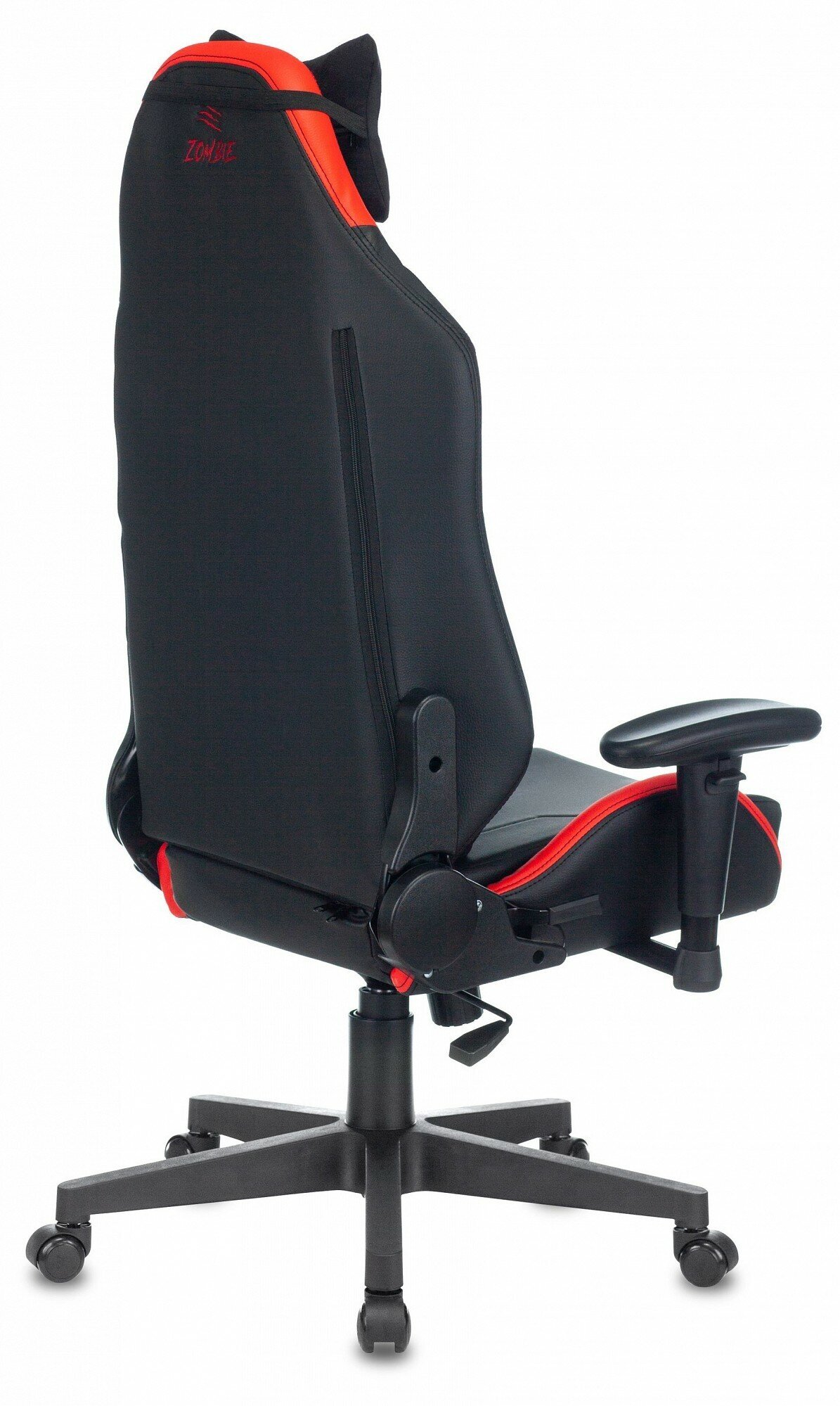 Кресло игровое ZOMBIE , на колесиках, искусственная кожа, черный/красный - фото №16
