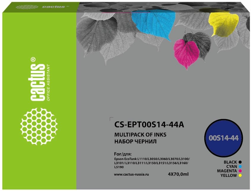 Набор чернил Cactus CS-EPT00S14-44A 103, для Epson, 70мл, многоцветный