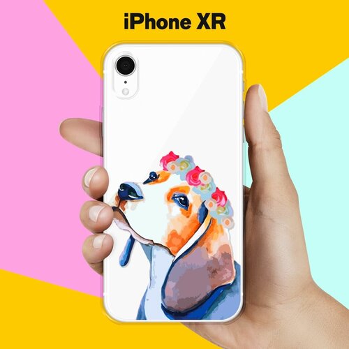 Силиконовый чехол Бигль на Apple iPhone Xr силиконовый чехол нарисованные пальмовые листья на apple iphone xr 10r айфон икс р