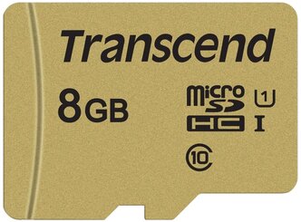 Карта памяти Transcend TS*USD500S 8 GB, чтение: 95 MB/s, запись: 60 MB/s, адаптер на SD