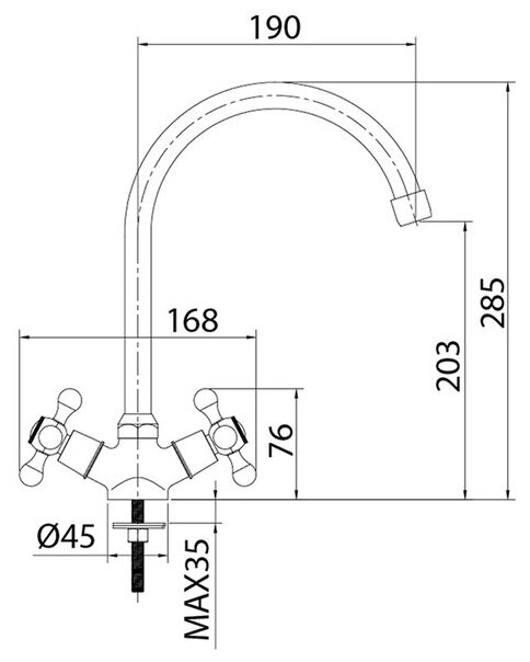 Смеситель для кухни Milardo Duplex DUPSB0JM05