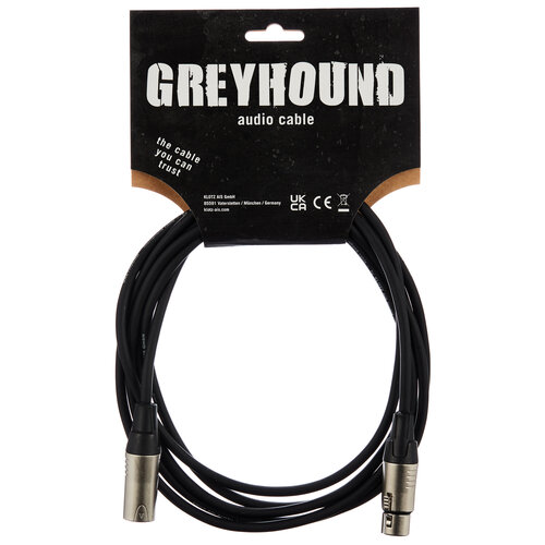 Микрофонный кабель Klotz GRG1FM03.0, XLR, 3 метра grg1fp06 0 greyhound кабель микрофонный xlrf 6 35мм 6м klotz