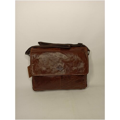 Портфель Znixs, фактура гладкая, коричневый