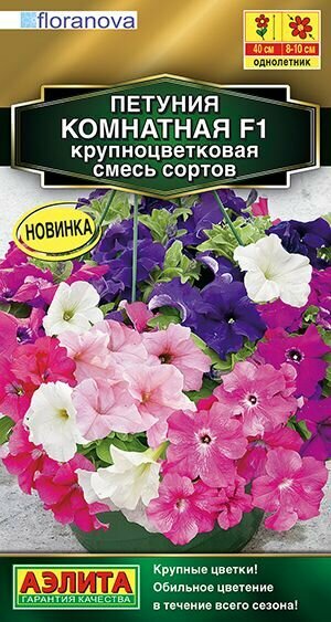 Петуния Комнатная крупноцветковая смесь сортов селекции Сел. Floranova