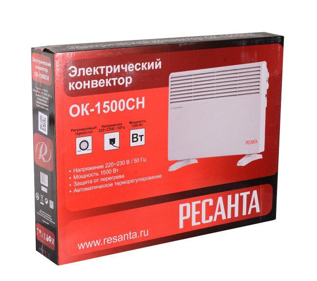 Конвектор ОК-1500СН Ресанта // 1,5 кВт; 2 режима; площадь обогрева до 20 м.кв.; на пол/на стену; терморегулятор и термозащита - фотография № 13