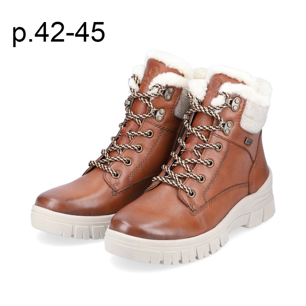 фото Ботинки зимние женские Remonte (Кожа+шерсть) Полнота 7 Обувь женская большие размеры