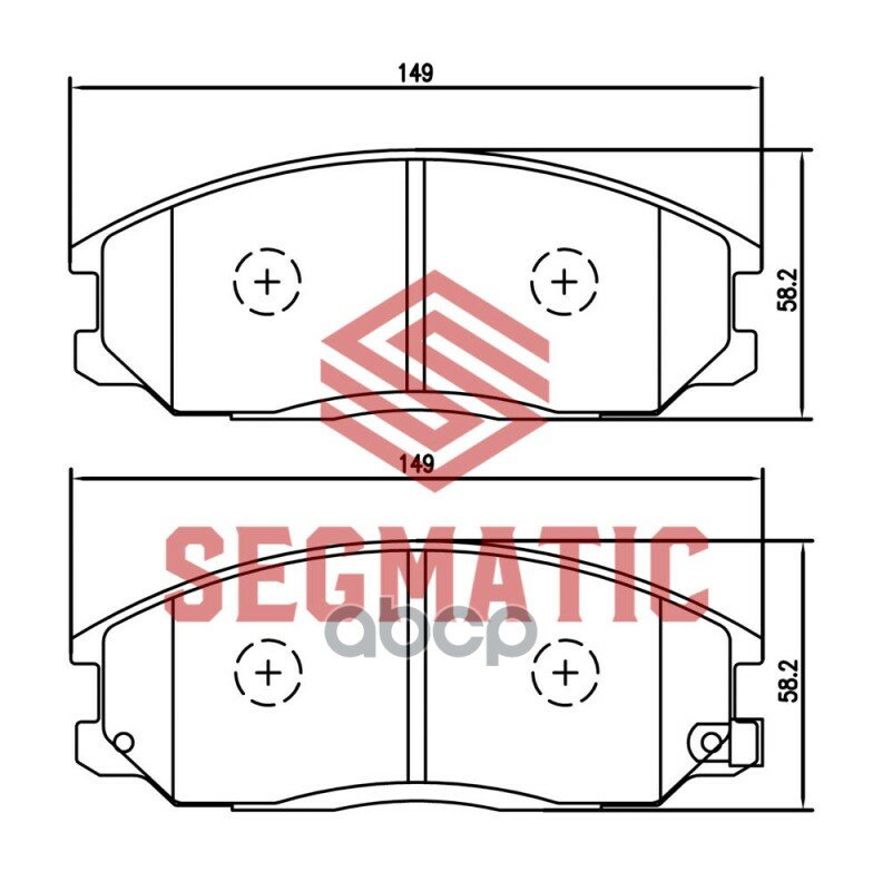 Колодка Торм Диск Пер Ssangyong Kyron 2.0 2005-, Ssangyong Actyon 2.0 2005-, Ssangyong Rexton 2.7 2 SEGMATIC арт. SGBP2616