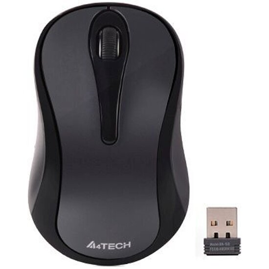 Мышь Wireless A4Tech серый оптическая (1200dpi) silent USB для ноутбука (3but) 1938576 - фото №1
