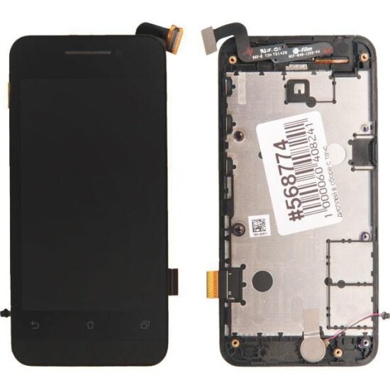 Дисплей в сборе с тачскрином и передней панелью Rocknparts для Asus ZenFone 4 (A400CG) черный (4.0"), оригинал