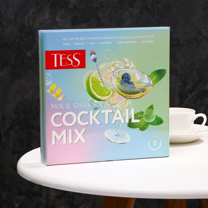 Чай Tess Coctail Mix подарочный набор 4 вкуса ассорти 30 г