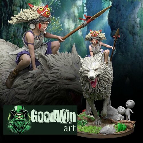 фото Сборная модель "princess mononoke", масштаб 1:10 goodwin-art