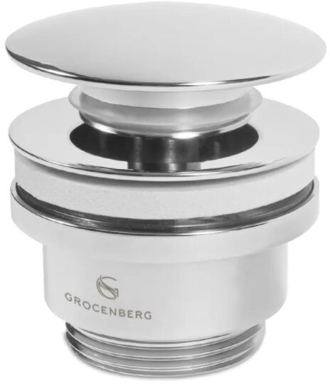 Донный клапан Grocenberg GB106 Хром, латунь, для ванны, круглый — фото 1
