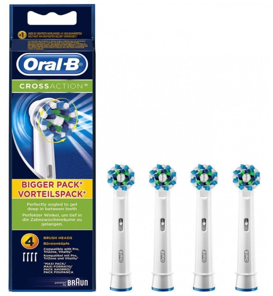 Насадка для зубных щеток Oral-B CrossAction EB50RB-4 (4 шт)