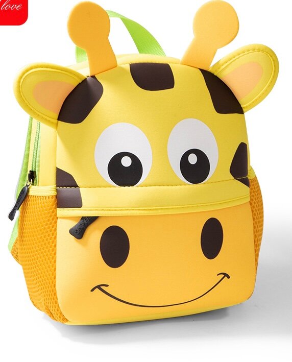 фото Детский рюкзачок, из мягкой неопропеновой ткани, с удобными ремешками, жирафик