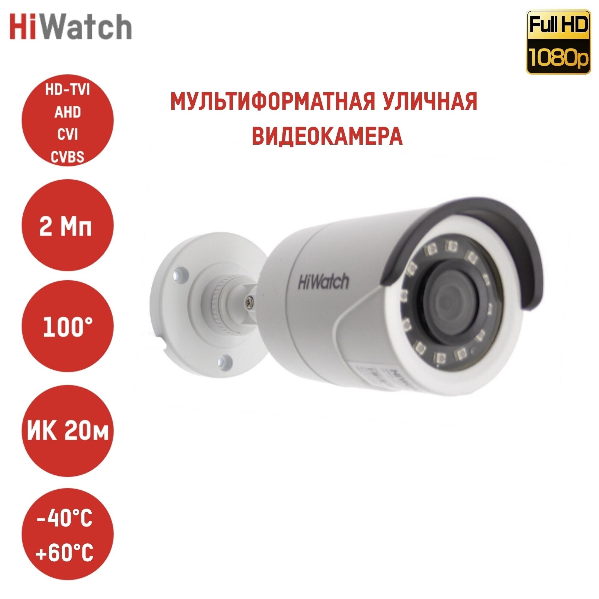 HiWatch HDC-B020(B)(2.8mm) видеокамера мультиформатная цилиндрическая