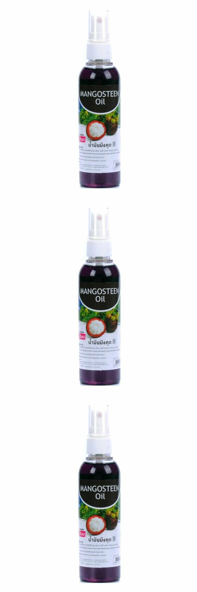 Banna Массажное масло для тела Mangosteen Oil, с экстрактом мангостина, 120 мл, 3 шт.