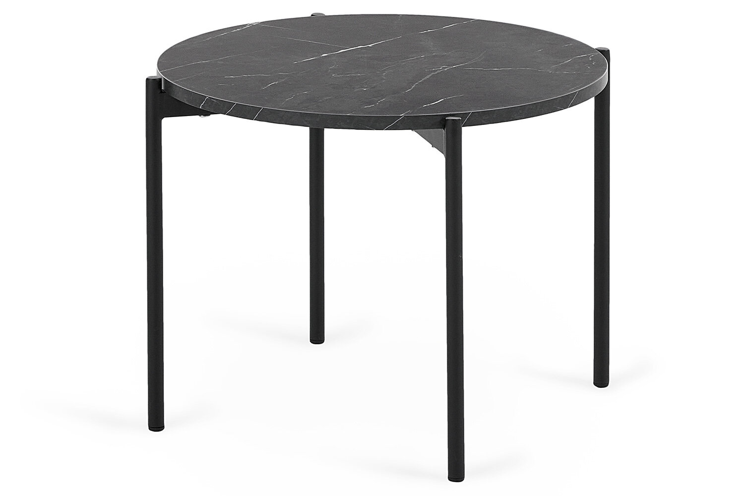 Журнальный стол Фиеста-450х40х51 см металлический каркас цвет чёрный/чёрный мрамор