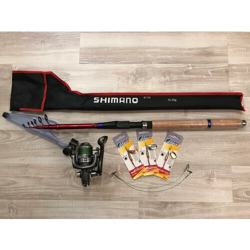 Спиннинг Shimano телескопический в сборе 210 см, тест 10-30 г спиннинг daiwa size кастинговое 210 см тест 10 30 г