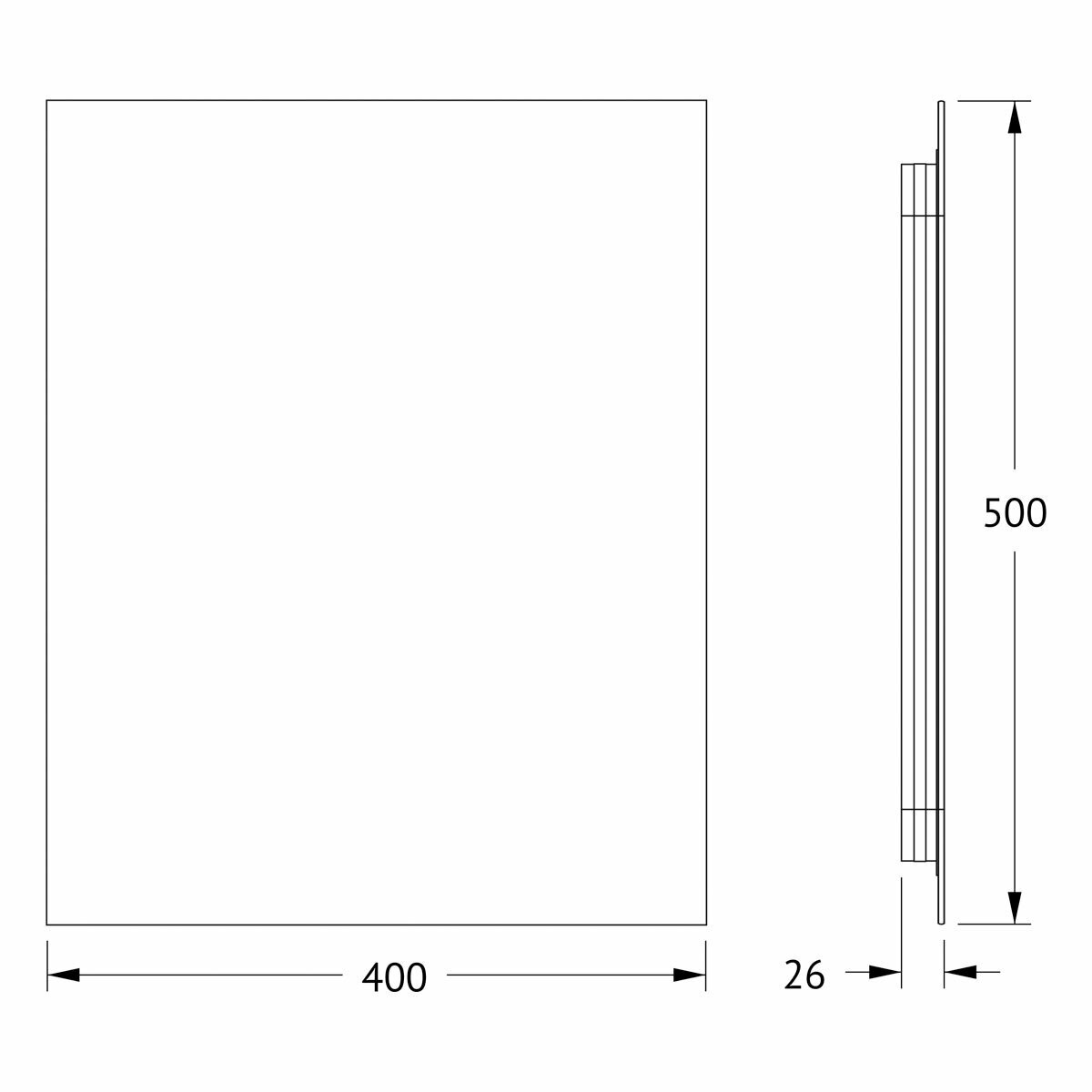 Зеркало с фацетом и LED-подсветкой настенное GLOW DEFESTO 40x50 см (Без выключателя), для гостиной, прихожей, спальни, кабинета и ванной комнаты, DF 2501 — фото 1