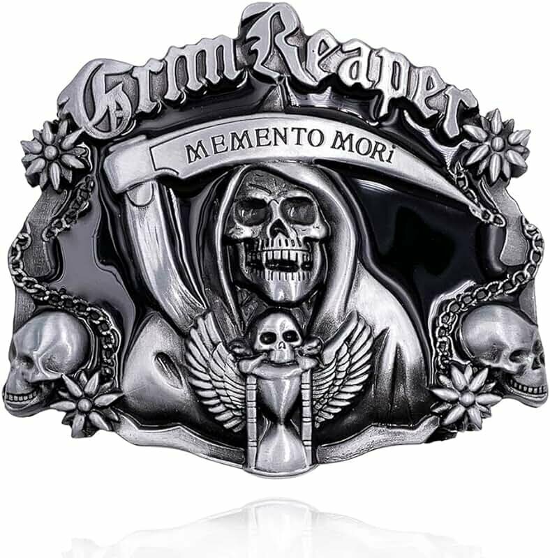 Пряжка байкерская для ремня (бляха) Grim Reaper - Memento Mori