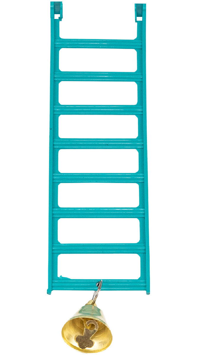 Лесенка для птиц Дарэленд с колокольчиком бирюзовая (1 шт)
