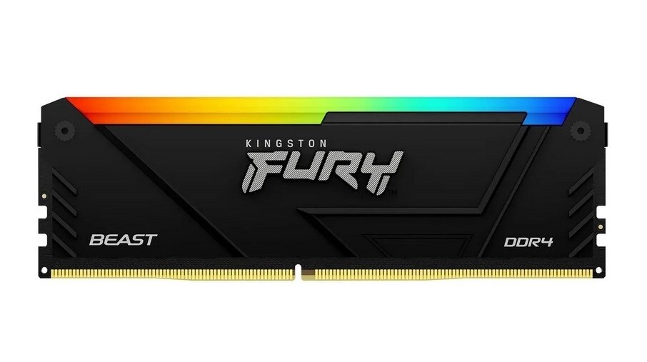 Оперативная память Kingston 16GB DDR4 3600MHz DIMM FURY Beast Black RGB XMP KF436C18BB2A/16 CL18, 1.35V 288-pin Non-ECC